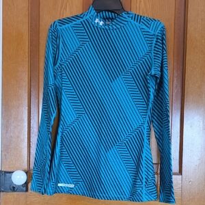 Under Armour Women's Long Sleeve Striped Performance Top - Teal/Black